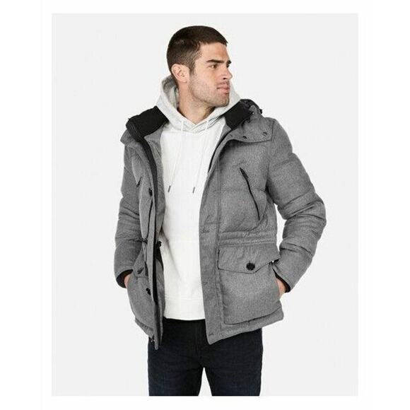 NEW NWT $198 Hooded Water-resistant Tech Parka Gray Full Zip Coat SZ XXL MENS - Picture 1 of 4